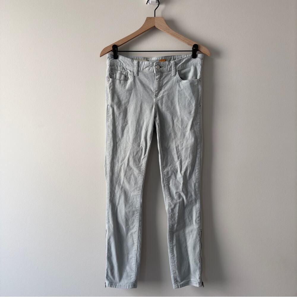 Pilcro and the Letterpress Corduroy Zipper Ankle Pants light blue pockets button